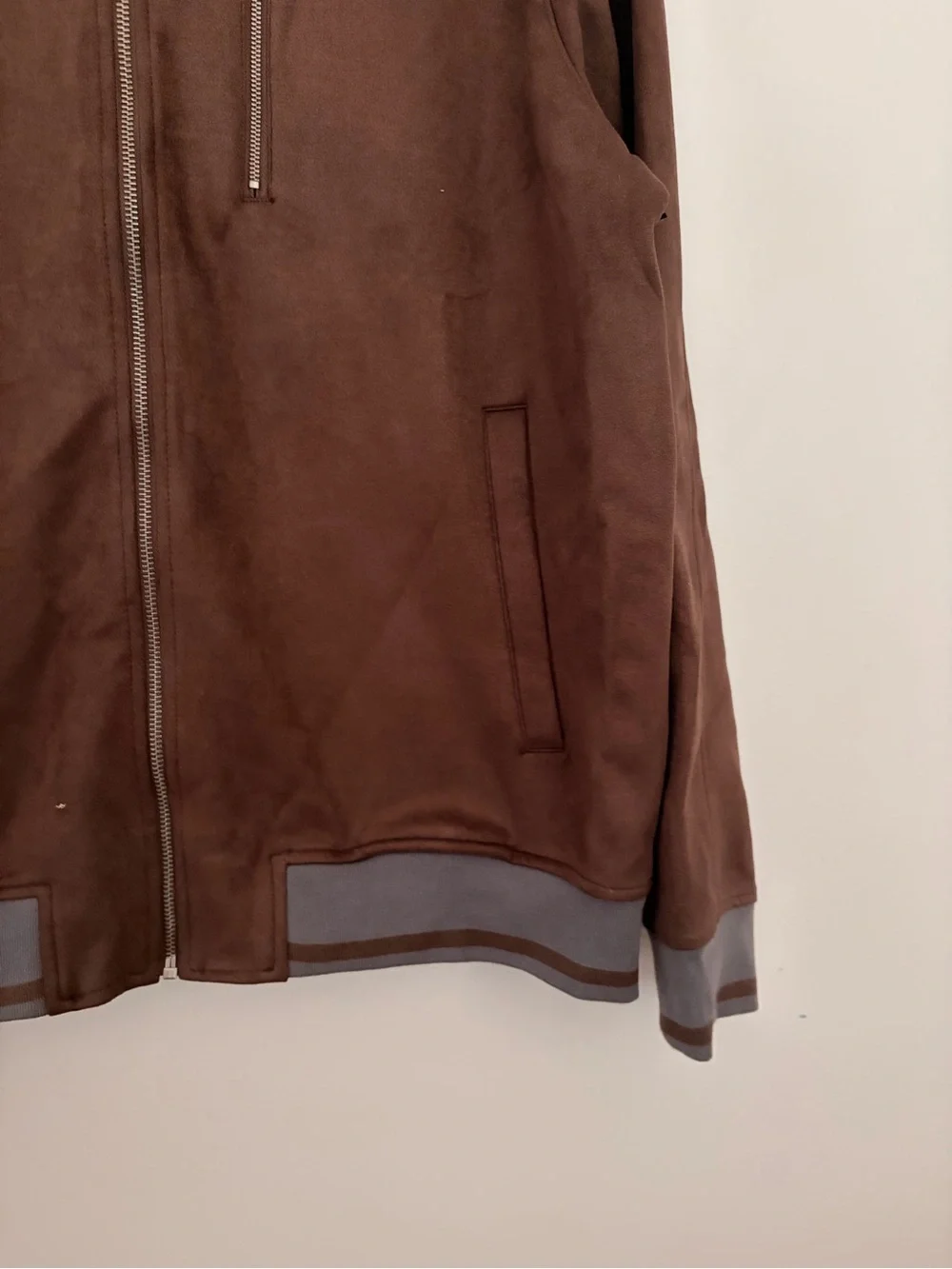 Ben Sherman Brown Bomber Jacket with Gray Trim